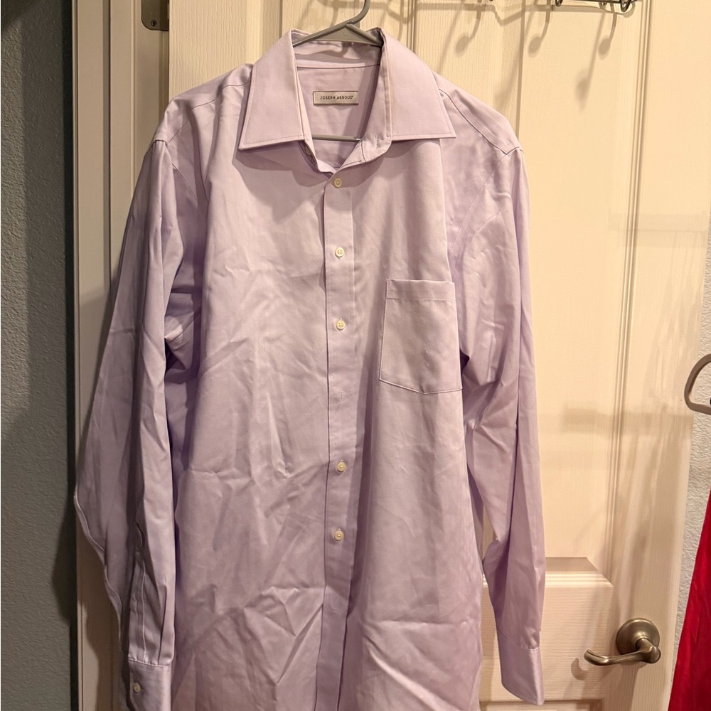 Joseph Abound Men's Lavender Dress Shirt Size 16.5 36/37- Classic Long Sleeve